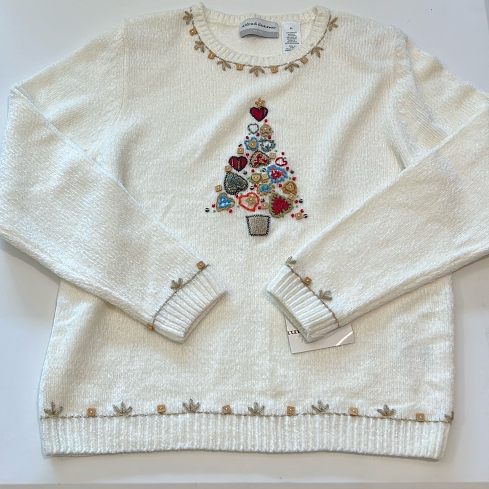Alfred Dunner - petite large, chenille holiday sweater